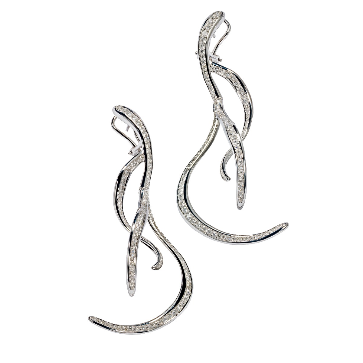 Antonini orecchini Vulcano earrings oro bianco e diamanti diamonds